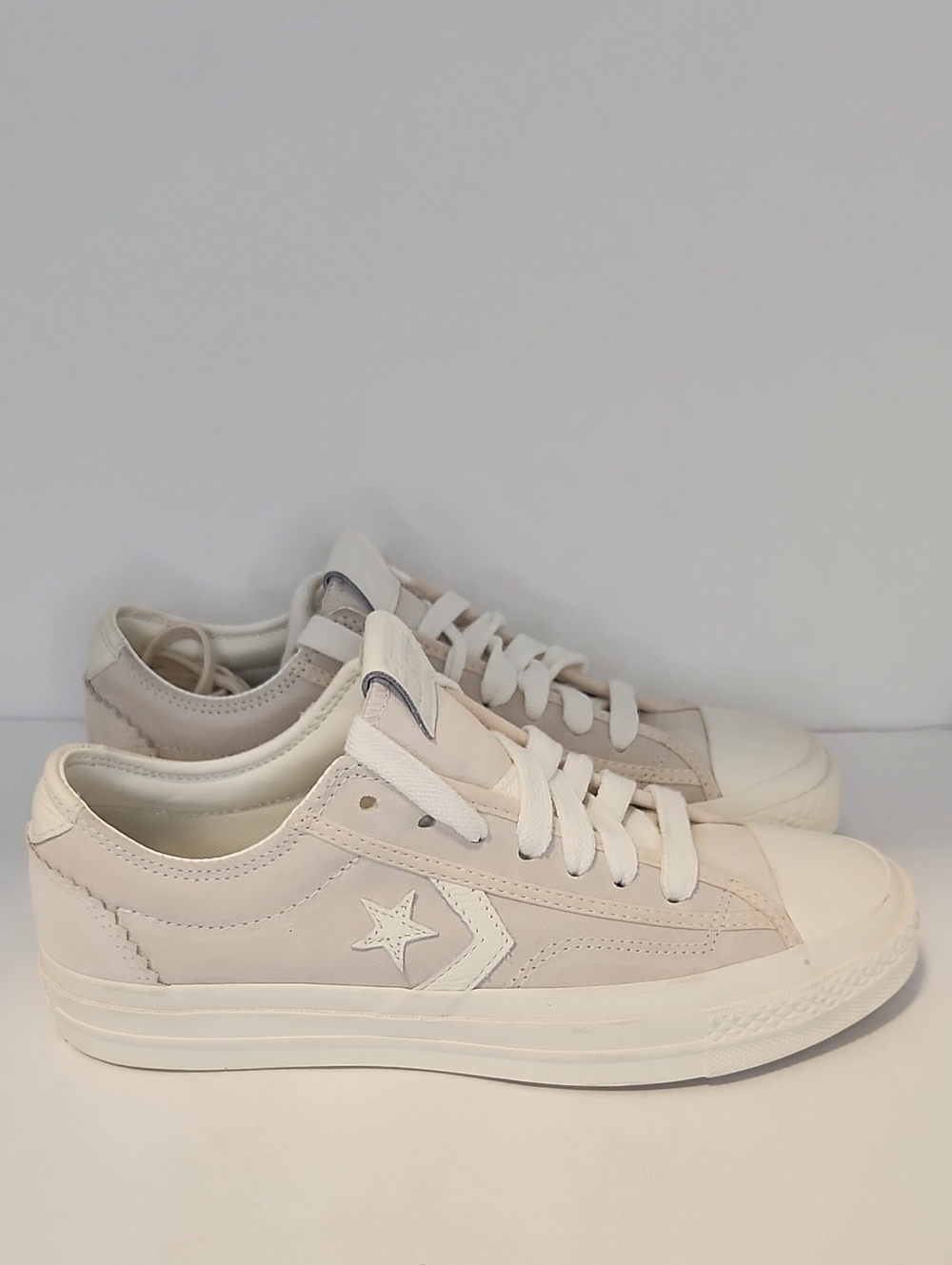 Converse Low-Top Sneakers in Light Beige and White